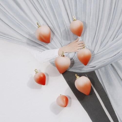 4 PCS New DIY Resin Honey Peach Charms Handmade Accessories Earrings Pendant