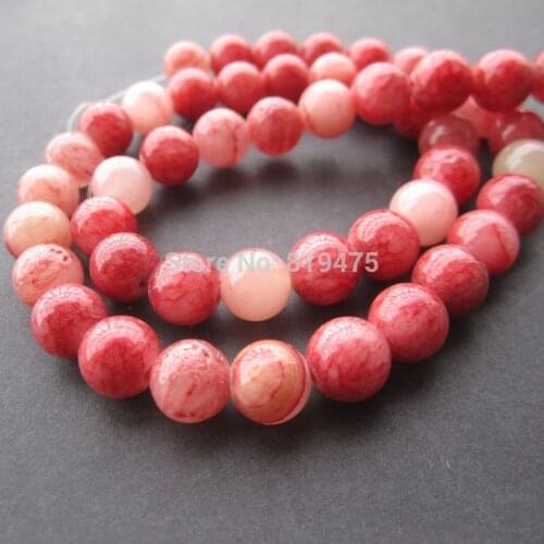 48Pcs/lot 8mm Stone Beads Dyed Red Mix Color Loose Beads for jewelry making