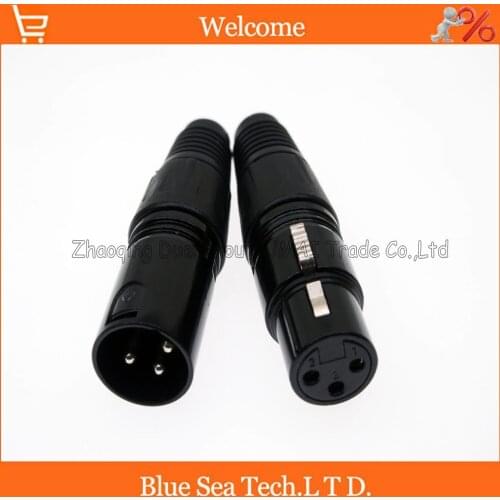 5 Pairs Audio MIC Connector XLR 3 Pin Male and female XLR 3P KTV Microphone plug,black color