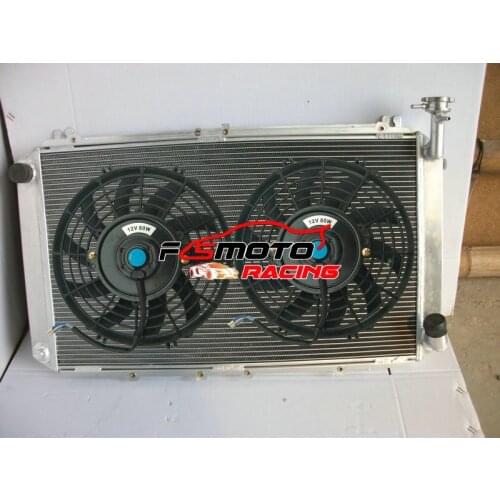 Aluminum Radiator + Fans For Nissan Patrol Safari GQ Y60 4.2L TB42S TB42E I6 PETROL MT FORD Maverick DA 1987-1998 89 90
