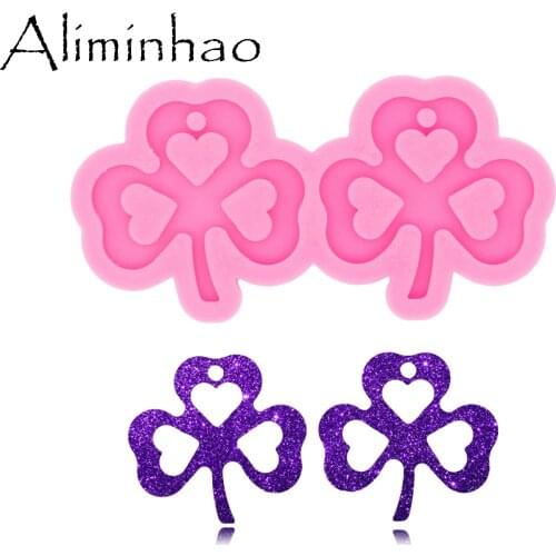 DY0549 L/M/S Shiny Leaf shape Earrings Silicone Molds DIY Epoxy Resin Mould Jewelry Tools