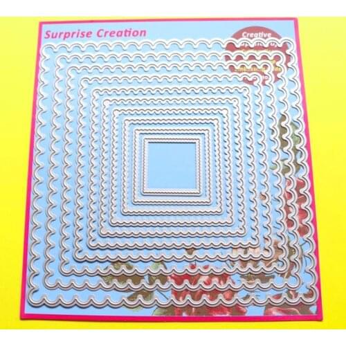 Large Cutting Dies Scalloped Square Scrapbook Cardmaking Paper Craft DIY Stencil Surprise Creation