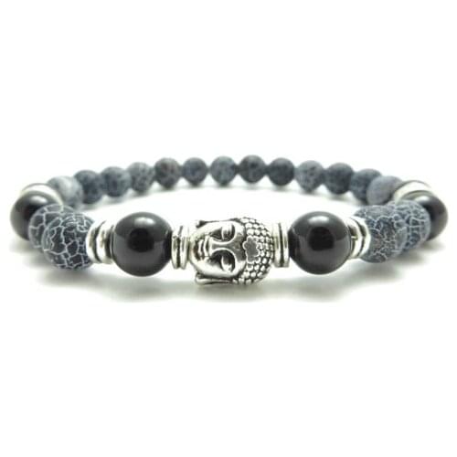 Buddha Mala Bracelet Mens Black Onyx Yoga Jewelry Wrist Mala Meditation HealingMens Bracelet Christmas Gift For Him
