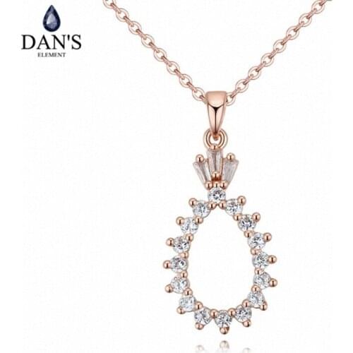 DANS Element Brand 3Colors AAA Zirconia Micro Inlays Fashion Snowflake Pendant Flower for Women Valentine Gift 125675