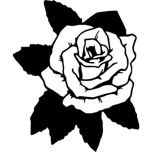 Personality Car Stickers Beautiful Rose Flower PVC Car Decoration Accessories Decals Creative Waterproof Sunscreen Black/white