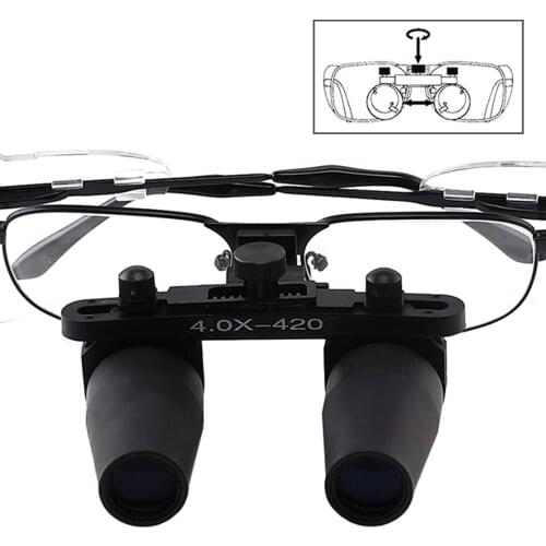 Keplerian Surgical Medical Dentistry 4x Dental Loupes 65mm Field of View 420mm working distance Nickel Alloy Frame