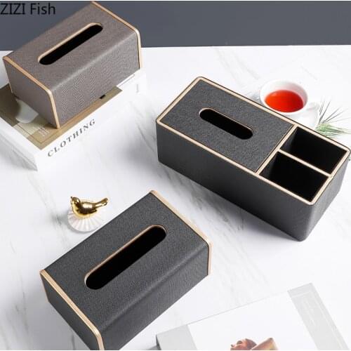 Leather Tissue Box Office Storage Organizer Living Remote Control Storage Box Dressing Table Cosmetics Jewelry Makeup Container