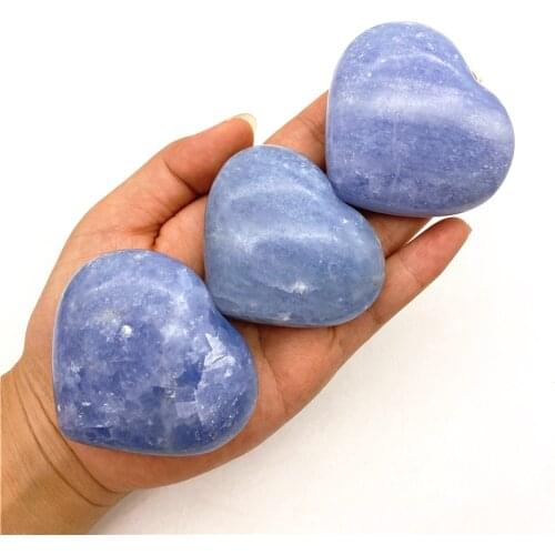 Beautiful 1pc Natural Blue Celestite Heart Shaped Hand Made Quartz Crystal Gemstones Chakra Stone Natural Quartz Crystals