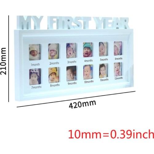 Creative DIY 0-12 Month Baby "MY FIRST YEAR" Pictures Display Plastic Photo Frame Souvenirs Commemorate Kids Growing Memory Gift