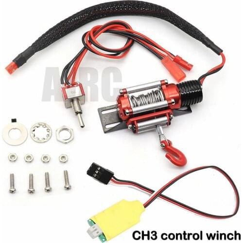 Metal Steel Wired Automatic Simulated Winch with Switch for 1/10 TRAXXAS TRX-4 Redcat HPI TAMIYA Axial SCX10 RC4WD D90 RC Car