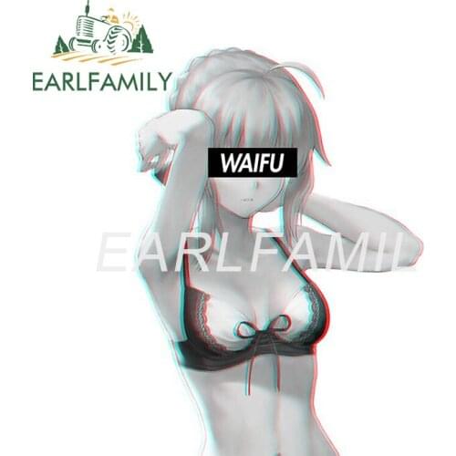 EARLFAMILY 13cm x 9.2cm for Fate Sber Waifu Car Stickers Motorcycle Decal Anime Car Assessoires Surfboard Windows Decals Decor