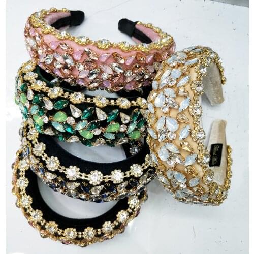 Baroque Hair Headband,Crystal Headband Rhinestones,Sponge Hair Headband Decoration,Hair Hoop,Headpiece,Women FashionHair Accesso