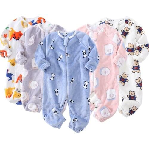 Newborn Baby Clothes Spring Autumn Baby Set Cute Infant Girls Clothes Jumpsuit for Boys Soft Flannel Warm Newborn Rompers 1-6Y
