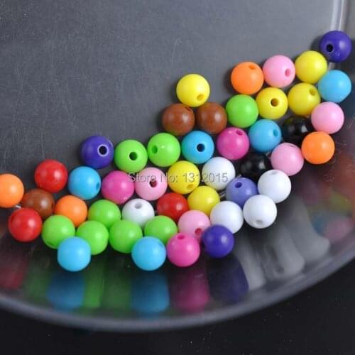 Wholesale 12mm 100pcs Mixed Solid color Acrylic Round Spacer beads For jewelry handmade Diy YKL0217-12