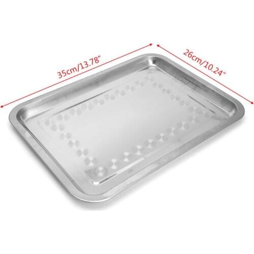 Stainless Steel Rectangular Plate Barbecue Grilled Fish Tray BBQ Food Container wholesales