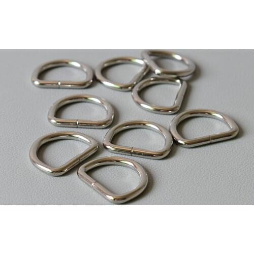 100 Pcs Silver D Ring Buckle Unwelded Semicircle Button 25mm Diy Backpacks Straps Bags Pet Collar Accessories Durable Metal