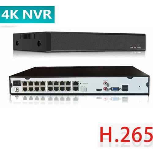 16CH POE 5MP 4K CCTV H.264/H.265 NVR Network Video Recorder Onvif for PTZ Camera 8MP POE IP Camera 2 SATA XMEYE P2P