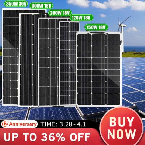 18V 36V Solar Panel 350W-120W USB Semi-flexible Solar Cell DIY Sun Power Module Outdoor Connector Battery Charger for RV Boat