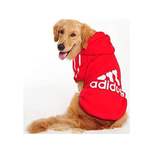 Adidog Hoodie RED Colour, For to Medium Big Breeds, Do Sweatshirt Dog Clothes, Pet Clothes