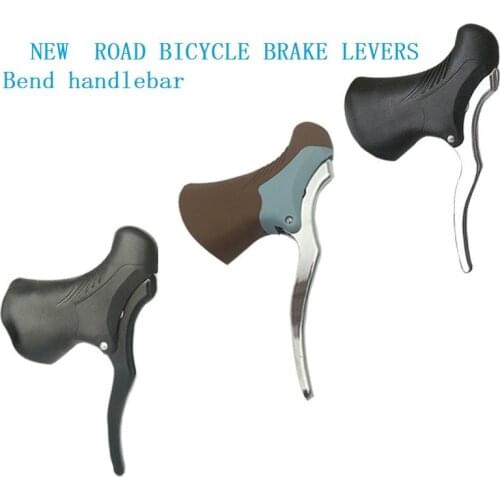 Bike Disc V Brake Road Bicycle Bend handlebar Brake Levers 22.2mm - 23.8mm Brake Handle Fixed Gear Bicycle Road Bike Accessories