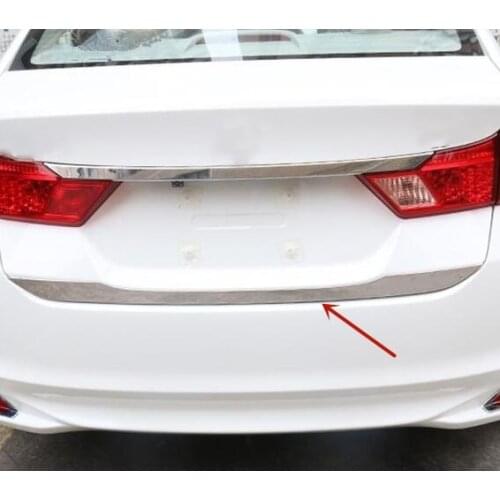 For Honda City 2014-2017 ABS Chrome Rear Bumper Protector Skid Plate Cover Tail runk Wing Cover Tail Trim 1pcs
