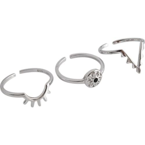 Uniorsj 100% 925 Sterling Silver High Quality Evil Eyes Open Rings for Women Jewelry