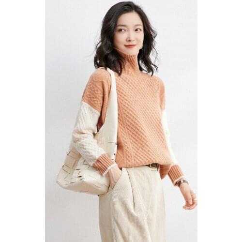 KOIJINSKY 2021 pure wool autumn winter top womens high neck sweater knitted sweater