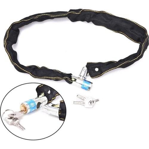 1pc Reinforced Metal Heavy Motorbike Motorcycle Bicycle Chain Lock With Keys