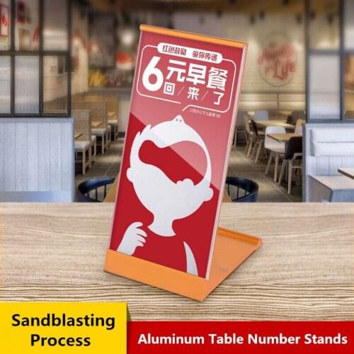 120*55mm Aluminum L Shaped Table Number Card Holder Display Stand Menu Card Sign Holder Ad Photo Frame Display Racks