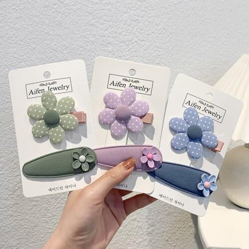 2 Piece Small Flowers Hair Clips Baby Girls Hair Accessories Hair Pins Kids Hair Grips Daily Hair Wear Birthday Gift Hairpin