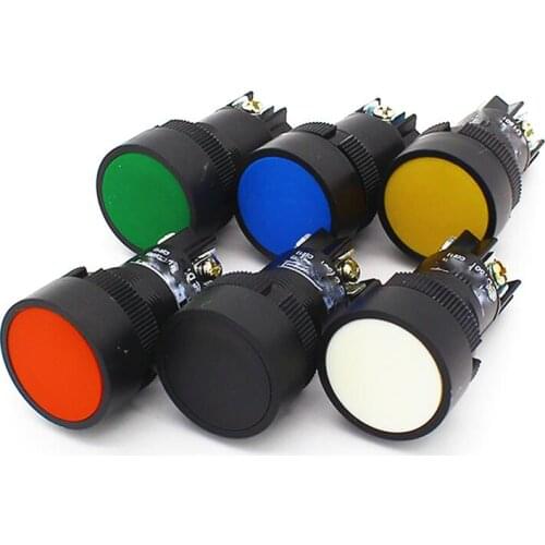22mm Momentary Self-rest Slef-return Push Button Switch Red Green Blue Yellow Black White NO + NC XB2-EA142 XB2-EA145 XB2-EA155