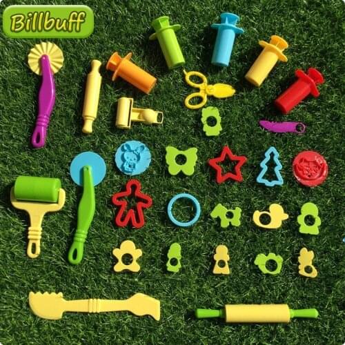 30pcs/set Slimes Play Dough Tools Accessories Plasticine Model Modeling Clay Kits Soft Clay Plastic Set Moulds Toys for children