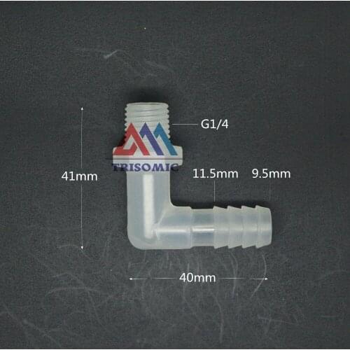 9.5mm*G1/4 Elbow screw thread type Connector Tube Joiner Material PP Plastic Fitting Tank Airline acid and alkali resistant