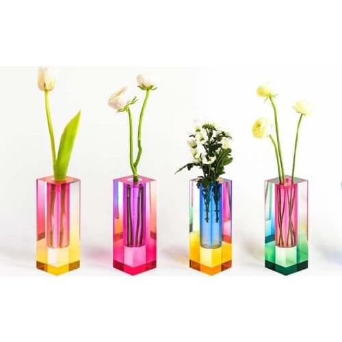 Acrylic Flower Vase for Table Decoration Living Room Flower Vase Decor Table Ornaments Floral Table Vases for Flowers