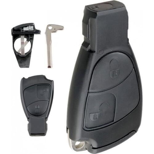 Car Key Fob Case Shell Replacement Insert Key Remote Cover with Balde and Battery Holder for Mercedes BenzC ML E Class Sprinter