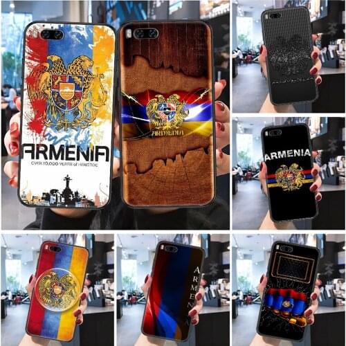 Armenia Flag Sign Phone case For Xiaomi Mi Max Note 3 A2 A3 8 9 9T 10 Lite Pro Ultra Frosted black silicone coque art hoesjes