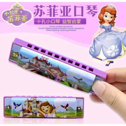 Original Disney Princess Sophia Children Harmonica Whistle Children Playing Musical Instruments Beginner Tone Piano Kids Toys