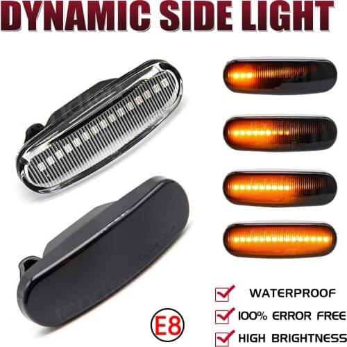 For Fiat Panda Punto Evo Stilo Qubo Peugeot Citroen Lancia Musa(350) Sequential Flashing LED Turn Signal Side Marker Light