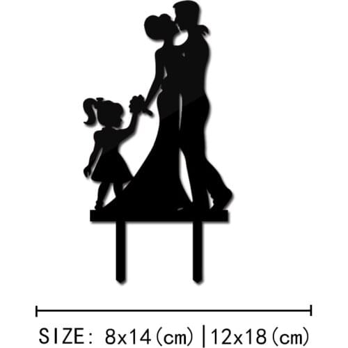 Wedding Cake europe home decora Acrylic stickers Black Cake Toppers Wedding Decoration Mariage Party Supplies top fashion