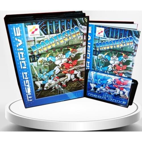 Probotector EU Cover only Work on PAL with Box and Manual for MD MegaDrive Genesis Video Game Console 16 bit MD card