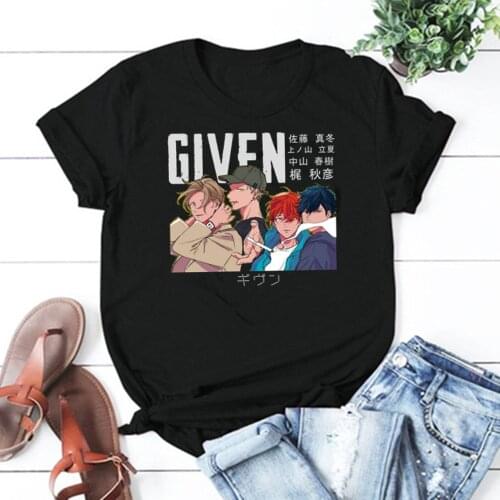 2021 Hot Anime Yaoi Bl Given T Shirt Women Yaoi Given Manga Cosplay Tshirts Fashion Summer T-Shirts Harajuku Funny Loose Tops