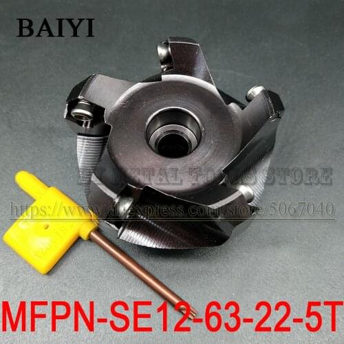 MFPN-SE12-63-22-5T MFPN SE12-63-22 5 flute face milling cutter turning tools cnc milling metal for SEKT1204 milling insert