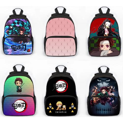 Kimetsuno Yaiba Backpack Youth Large Capacity School Bags Anime Demon Slayer 3D Printed Boy Girl Storage Bag