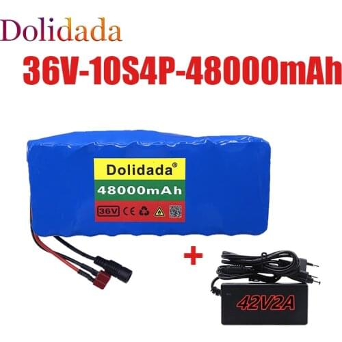 New 36V battery 10S4P 48Ah battery pack 500W high power battery 42V48000mAh Ebike electric bike BMS