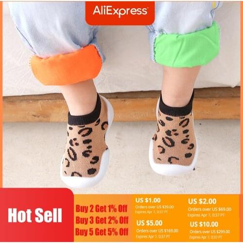 Unisex Baby Leopard Shoes Children Slippers Animal Cartoon Baby Boy First Walkers Kids Soft Rubber Floor Socks Shoes
