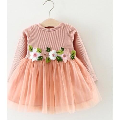 Autumn Newborn Baby Girls Clothes Long Sleeve Princess Dress Flower Toddler Dresses for Girls Clothing Vestidos Baby Clothing