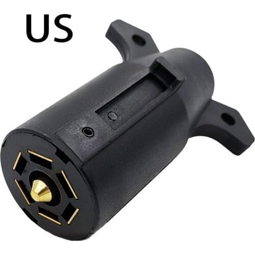 Electric Trailer Plug N-Type Plastic 7-Pole Wiring Connector Adapter Black Caravan Truck Plug 12V 7 Pin Car Accessories