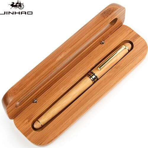 Luxury Bamboo Style Fountain Pen with Gift Box Brand Business Office Writing Pens Ink 0.5mm School Stationery Supplies