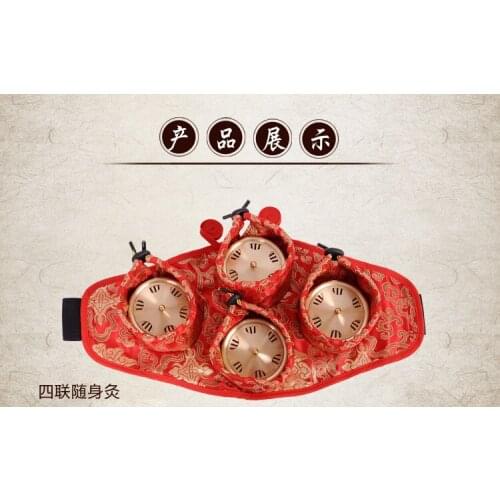 Portable copper moxibustion box acupuncture moxibustion massage gynecological home moxibustion waist abdomen Ai Sunburn cans