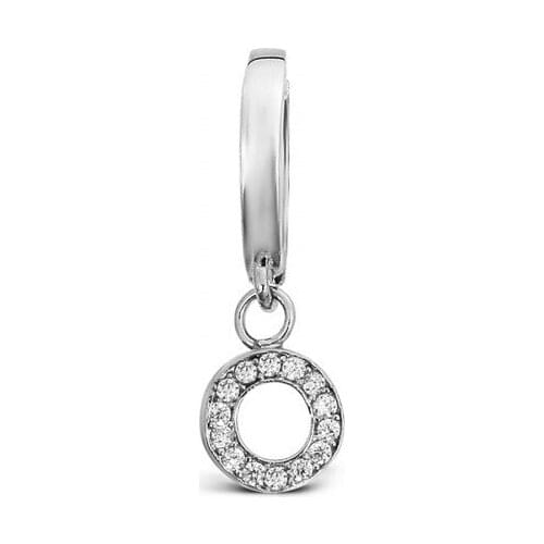 Argentum Concept- O Letter Dangle Silver Earring Single-K080401